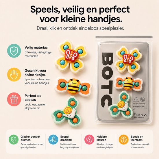 BOTC Badspeelgoed - Zwembad Speelgoed - Badspeelgoed voor Baby's - 1 set van 3 stuks - Sterke Zuignap - Bad- en Tafel Speelgoed van Merkloos — afbeelding 5