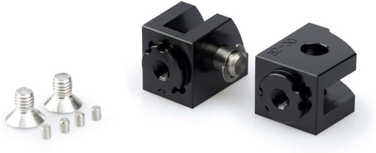 Verstelbare Voetsteunen - Motor Voetsteunen Adapters - Motorrijden Comfort - Instelbaar op Inclinatie - 20mm Offset - Zwart
