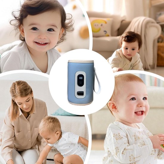 Fles Verwarmer - Melk Warmer - Reizen Met Baby - Snelle Verwarming - 14x8x8cm - Blauw — afbeelding 5