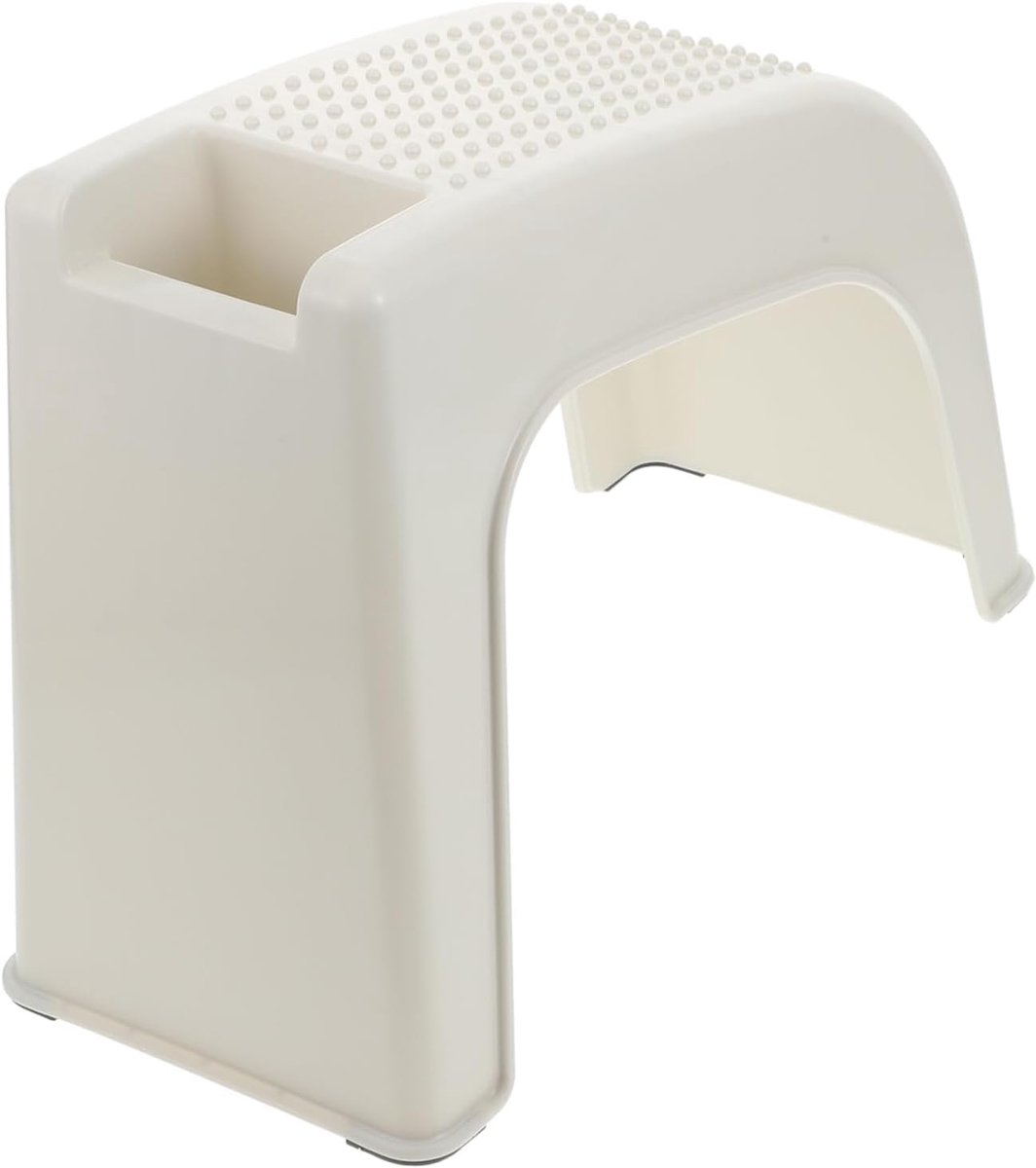 Pedicure Krukje - Voetensteun Hocker - Voetverzorging Thuis - Met Opbergvak - 38x23x13CM - Wit