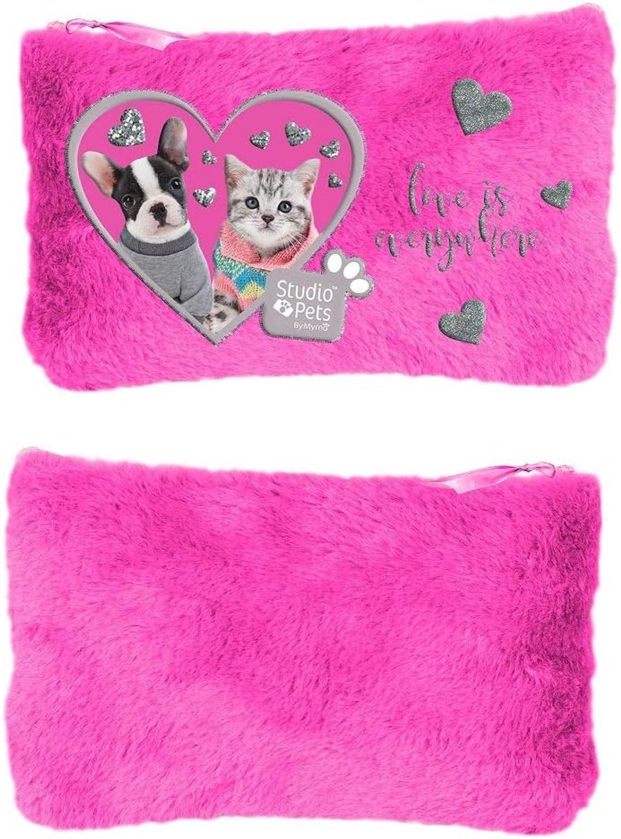Plat etui - Pouch organizer - Schoolspullen opbergen - Compact ontwerp - 20 x 12.7 cm - Meerkleurig