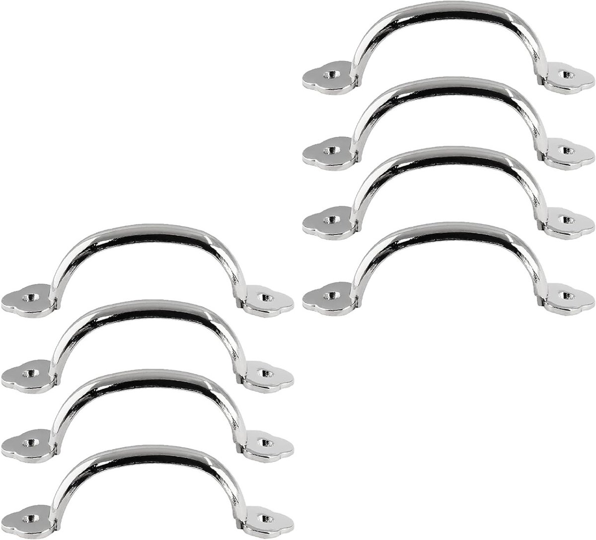 Set van 8 Keukenladen Handgrepen van Zinklegering, Vervangbare Deurgrepen voor Kasten en Lades, Moderne Keukenaccessoires in Zilver