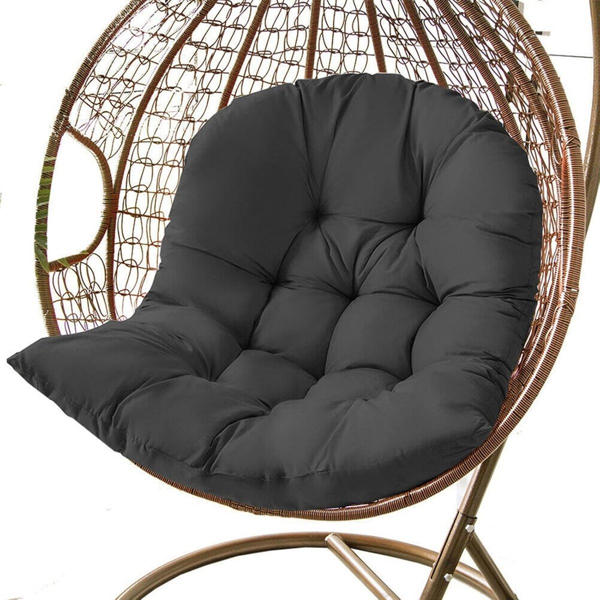 Hangend Stoelkussen - Schommelkussen Wiegkussen - Buiten Ontspannen - Dik Gevuld Comfort - 80 x 120 cm - Zwart