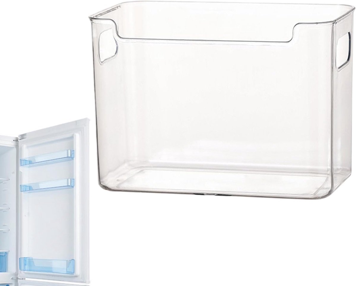 Vriezer Opbergbakken - Keuken Organizer - Voedsel Opslag - Verbeterde Luchtcirculatie - 15 x 13 x 9.5 cm - Transparant