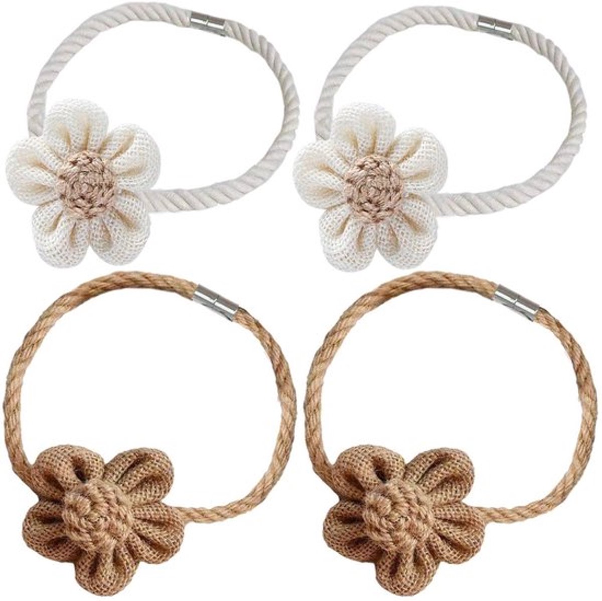 Gordijnset bloemvormig - 4 stukken - Dailygoods