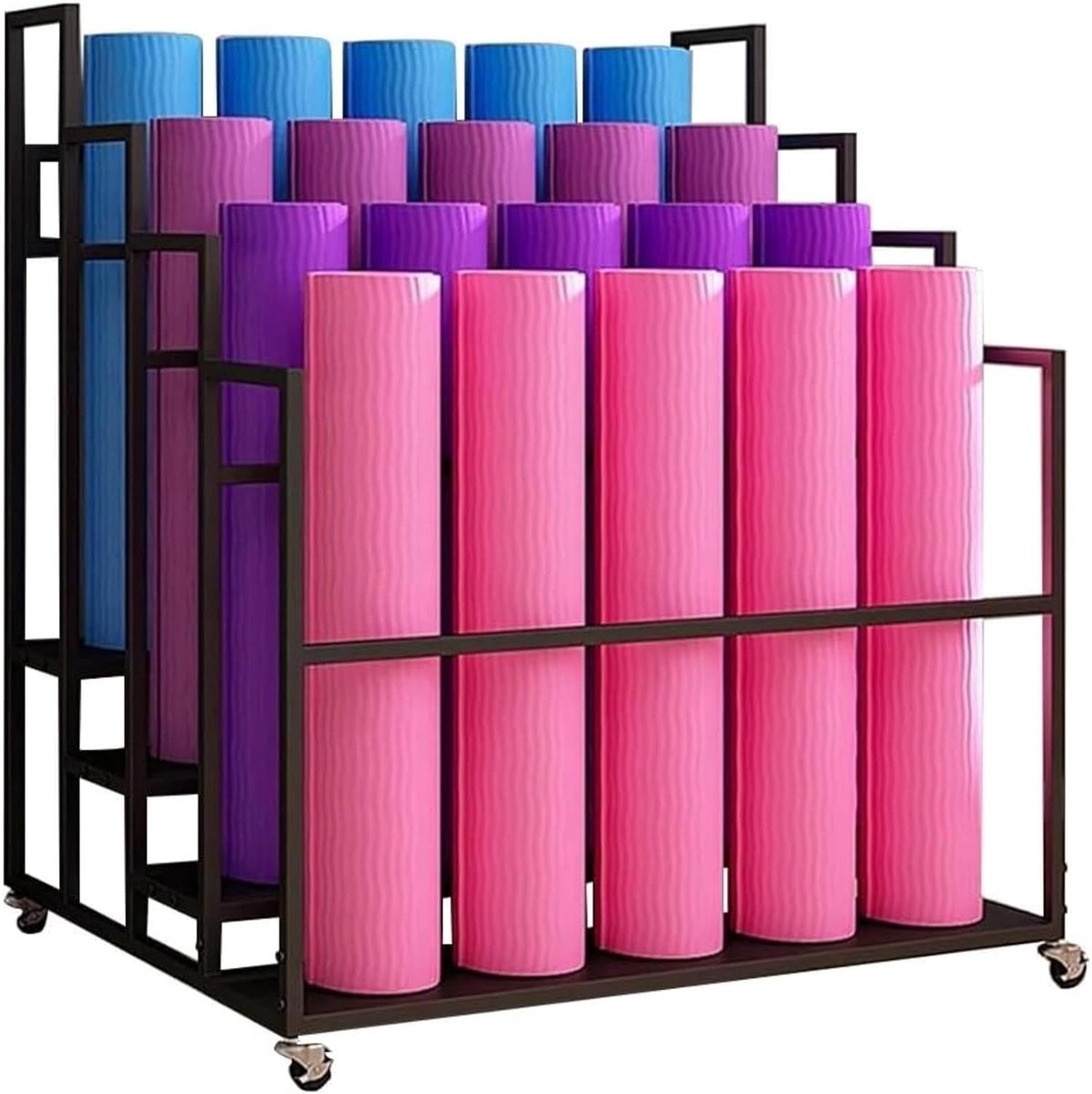 Fitness Organizer - Opbergrek Sport - Sportspullen Opbergen - Verrijdbaar Ontwerp - 100 x 85 cm - Zwart