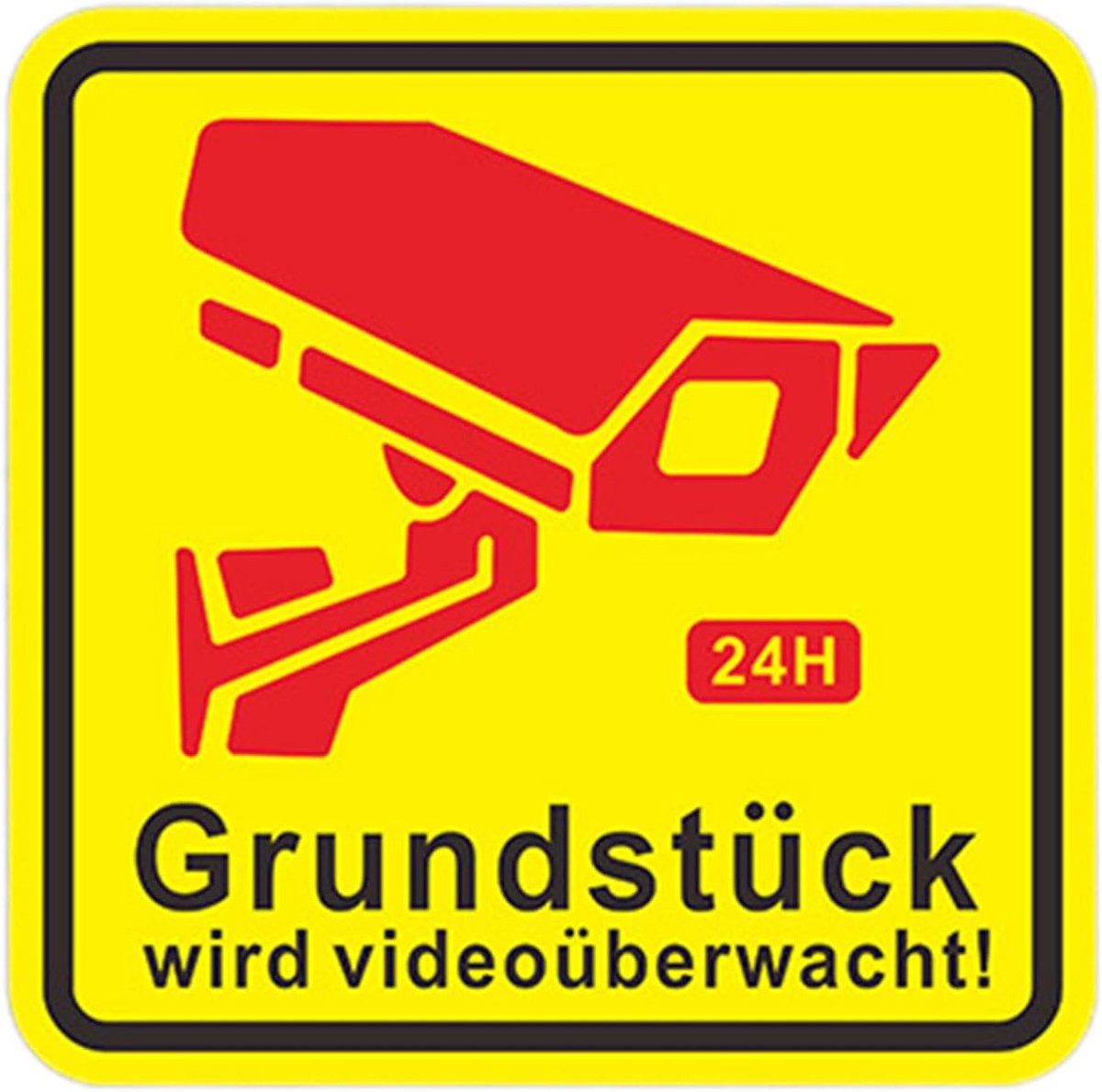 Veiligheidsteken Camera - Waarschuwingssticker Video - Gebied Beveiligen - Waterdicht PVC Materiaal - 14 x 14 cm - Zwart Wit