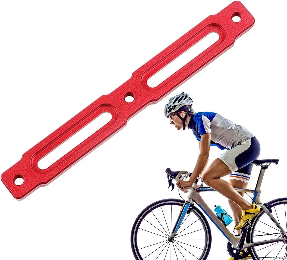 Fleshouder Adapter - Fietsbeugel - Hydratatie Ondersteuning - Trillingsdempend Ontwerp - 16 x 5 x 1 cm - Rood