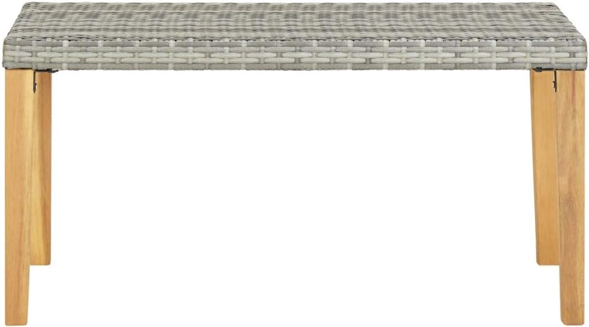 Tuinbank Rotan - Buitenbank Bankje - Ontspannen Buiten - Waterdicht PE-rotan - 120 cm - Grijs