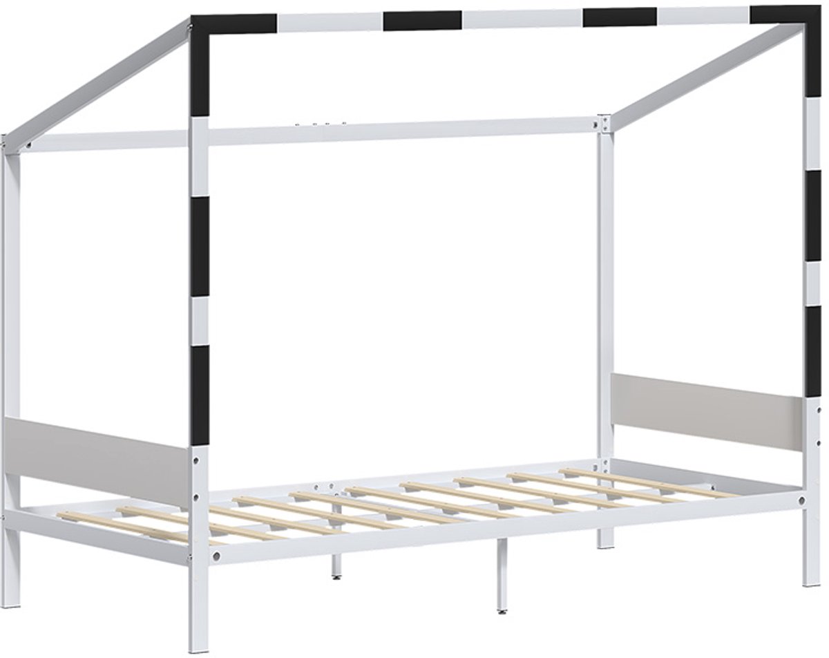 Vitalispa Kinderbed Goal, Wit/Zwart, 90x200