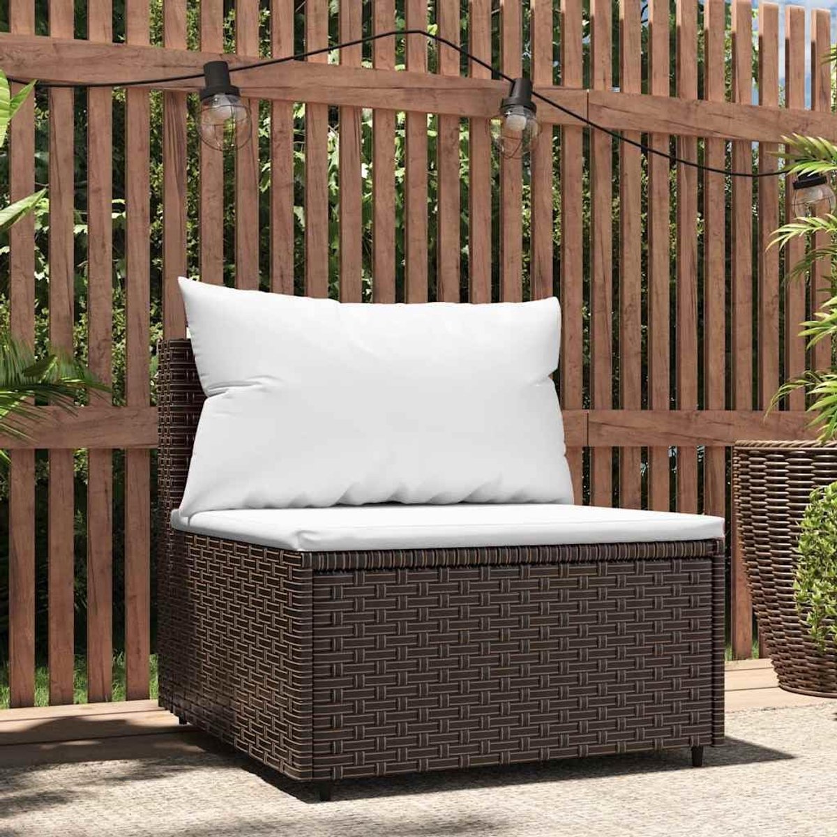 Polyrotan Tuinbank - Balkonbank Loungebank - Ontspannen in de tuin - Modulair Ontwerp - 63 x 63 x 575 cm