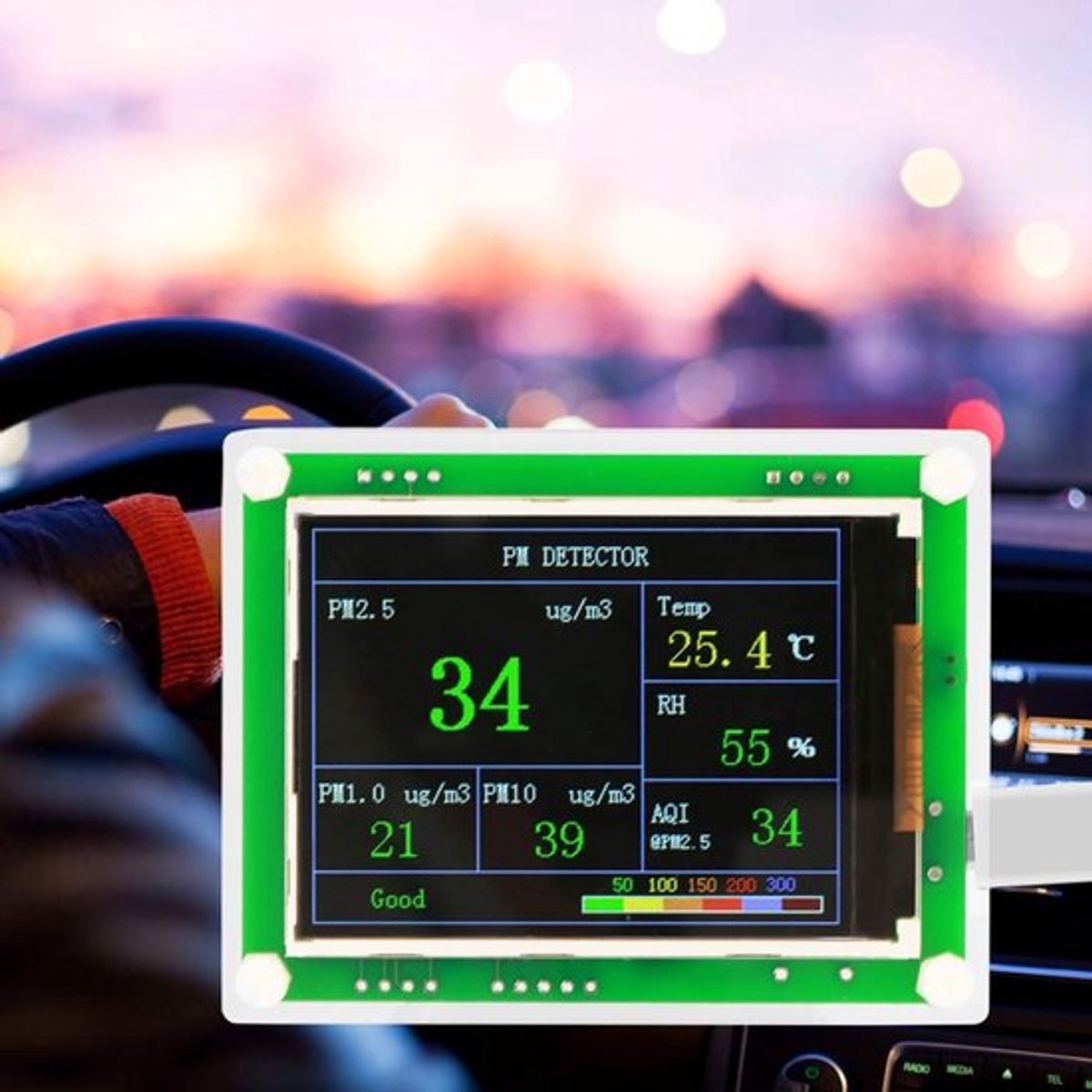 Onf3 - Luchtkwaliteitsdetector - Pm2.5 - Multifunctionele Monitor - Zwart