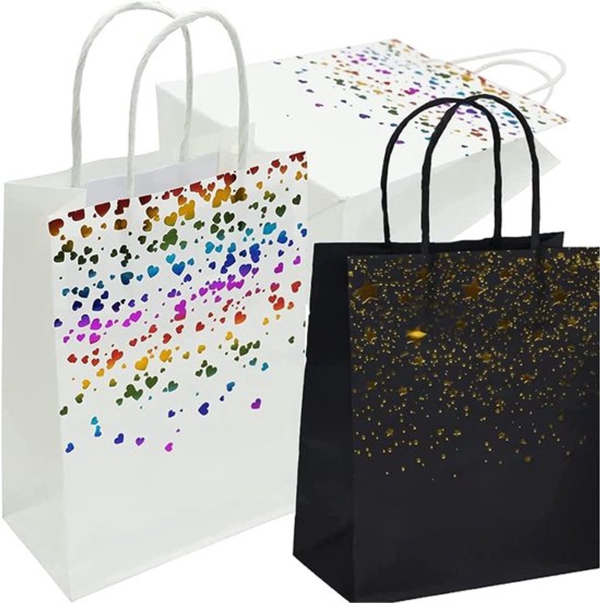 Feestelijke zakjes van kraftpapier voor geschenken