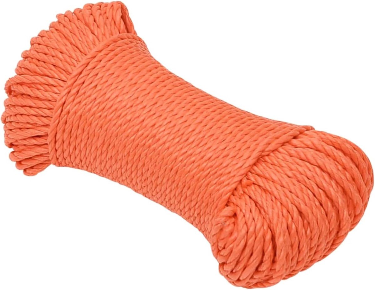 Veiligheidstouw - Werktouw Boottouw - Universeel Gebruik - Waterdicht Drijvend - 6 mm 250 m - Oranje