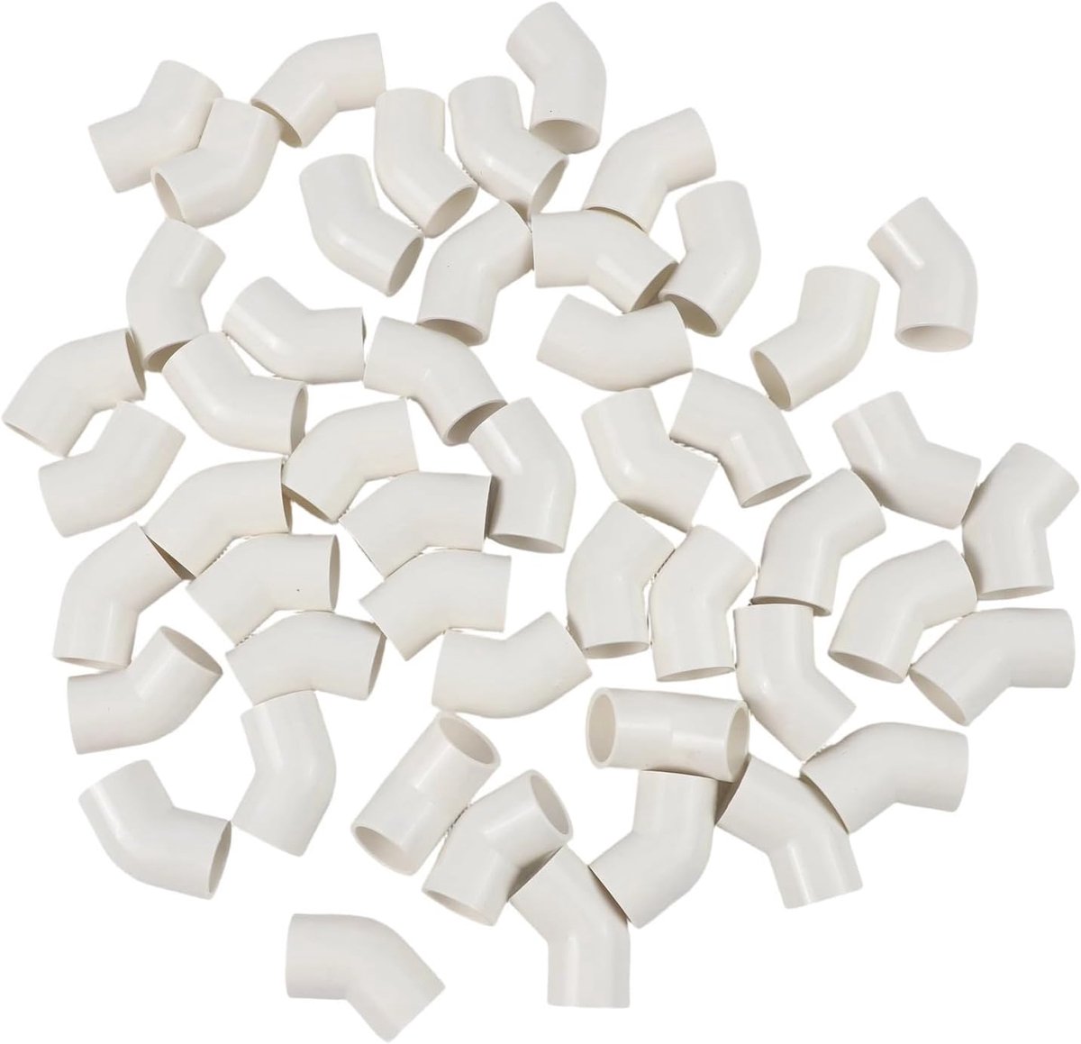 PVC Elleboog Connector - Rechte Hoek Fitting - Doe-het-zelf Bouw - Verdikte Wand - 25 mm 50 Stuks - Wit