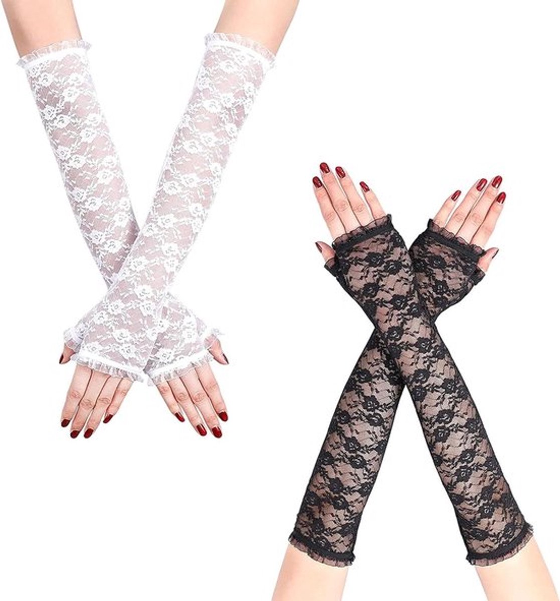 Lace handschoenen damen voor bruiloft of opera Allecto Plus