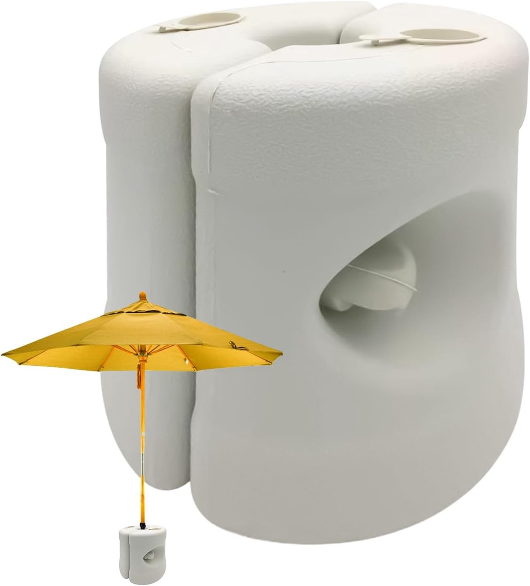 Verzwaarde Parasolvoet - Parasolstandaard Vulbaar - Terras Stabiliseren - Anti-Tip Functies - 9 Liter - Wit
