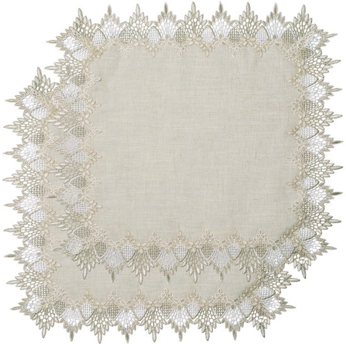 Tafelkleed 2x60x60 cm kant(rand) linnen dailygoods