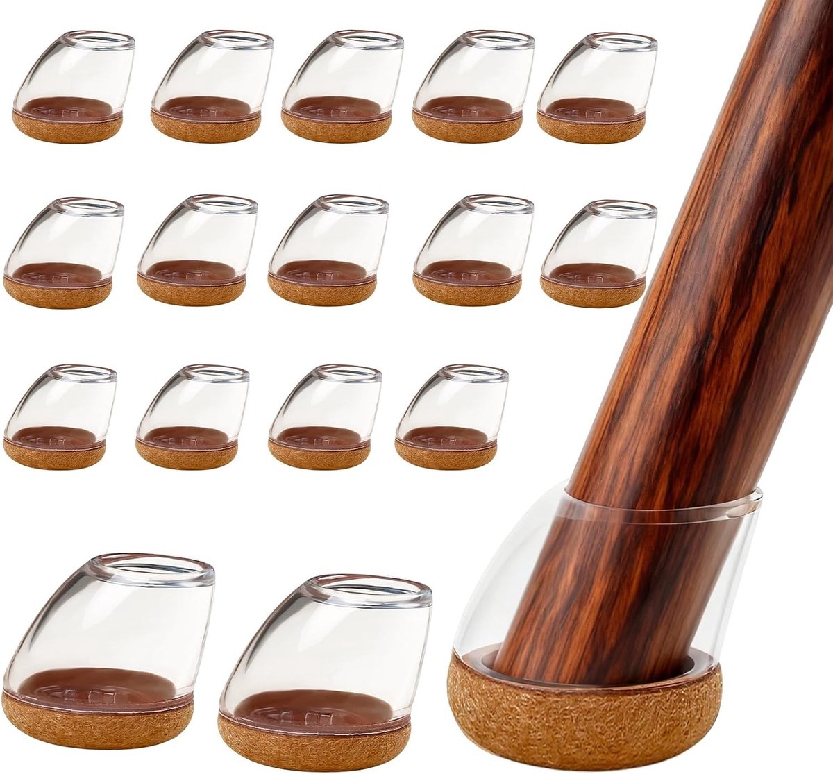 Stoelpootdoppen - Zwart - Bescherming voor Schuine Stoelen - Geluidsdempend - Voor Thuisgebruik