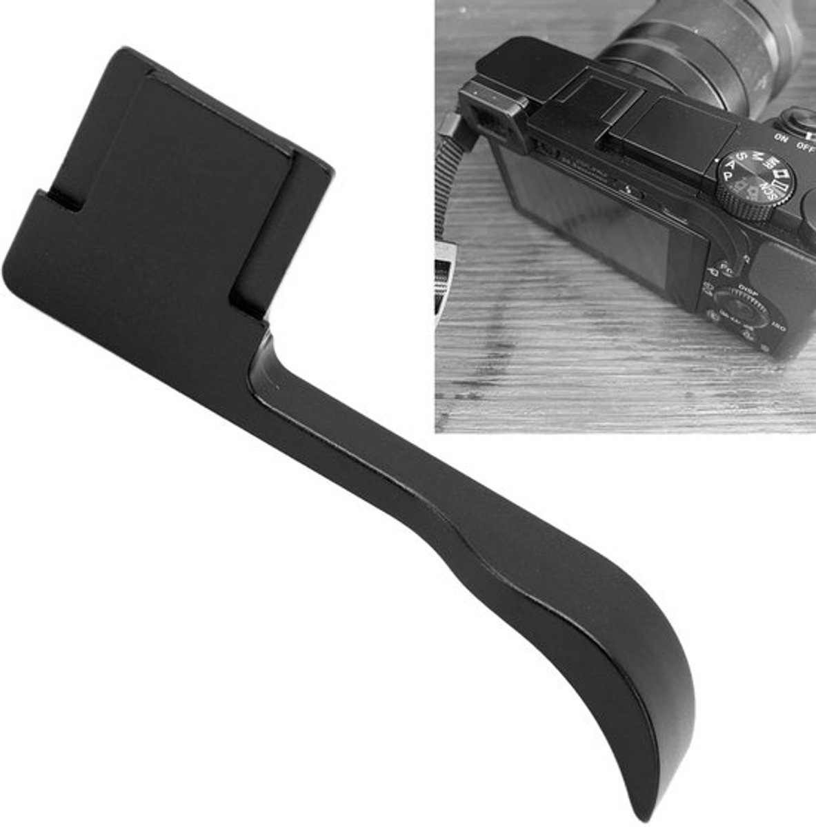 MTTProducts - Camera thumb handle - Aluminium grip - Upgrade accessoires - Zwart