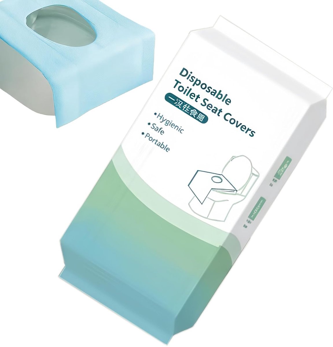Toiletbrilbeschermers - Draagbare hoezen - Hygiënisch Zitten - Antislip randen - 10 stuks 41x61cm - Wit