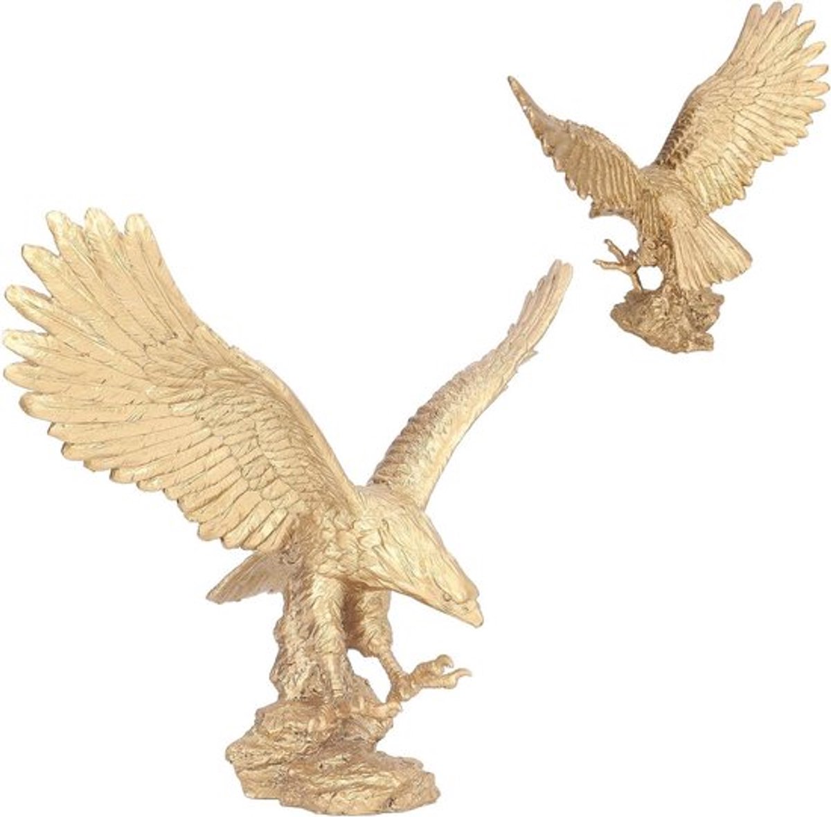 Premium hars sculptuur gouden eend kantoordecoratie