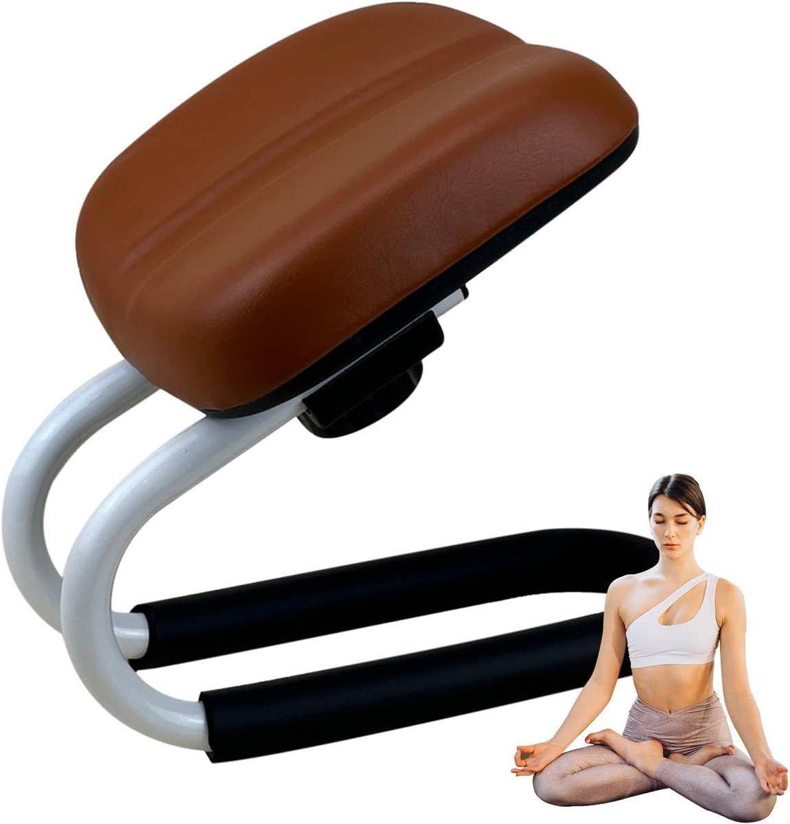 Meditatiebank, meditatiekruk, in hoogte verstelbaar, knieler, voor bidden, yoga, yoga, zittend
