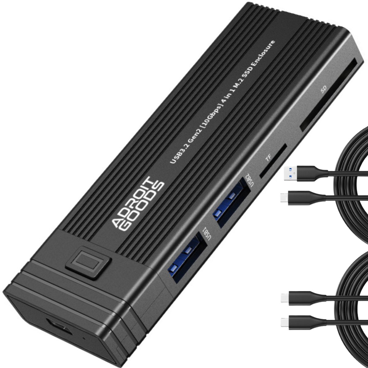 AdroitGoods M.2 SSD Enclosure USB Hub 10Gbps NVMe SATA Behuizing 4-in-1 USB-C Adapter Snelle Data Overdracht Compacte Opslag Oplossing
