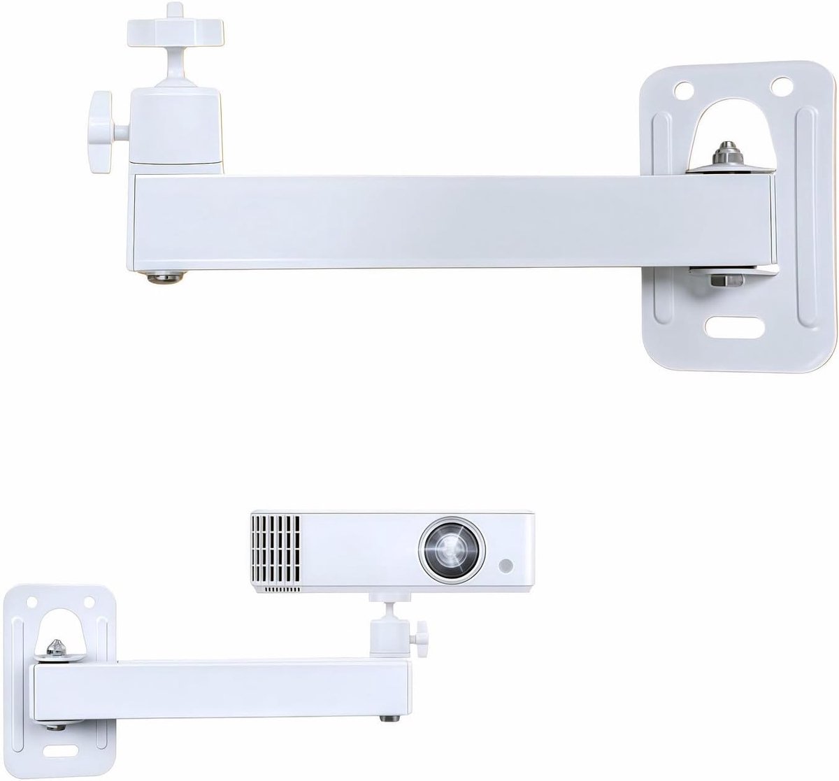 SnelShoppen - Projector Wandmontage, Verstelbare Projector Beugel, 360° Rotatable, Metalen Projector Stand met 1/4 Inch Schroef, Ideaal voor Thuisbios