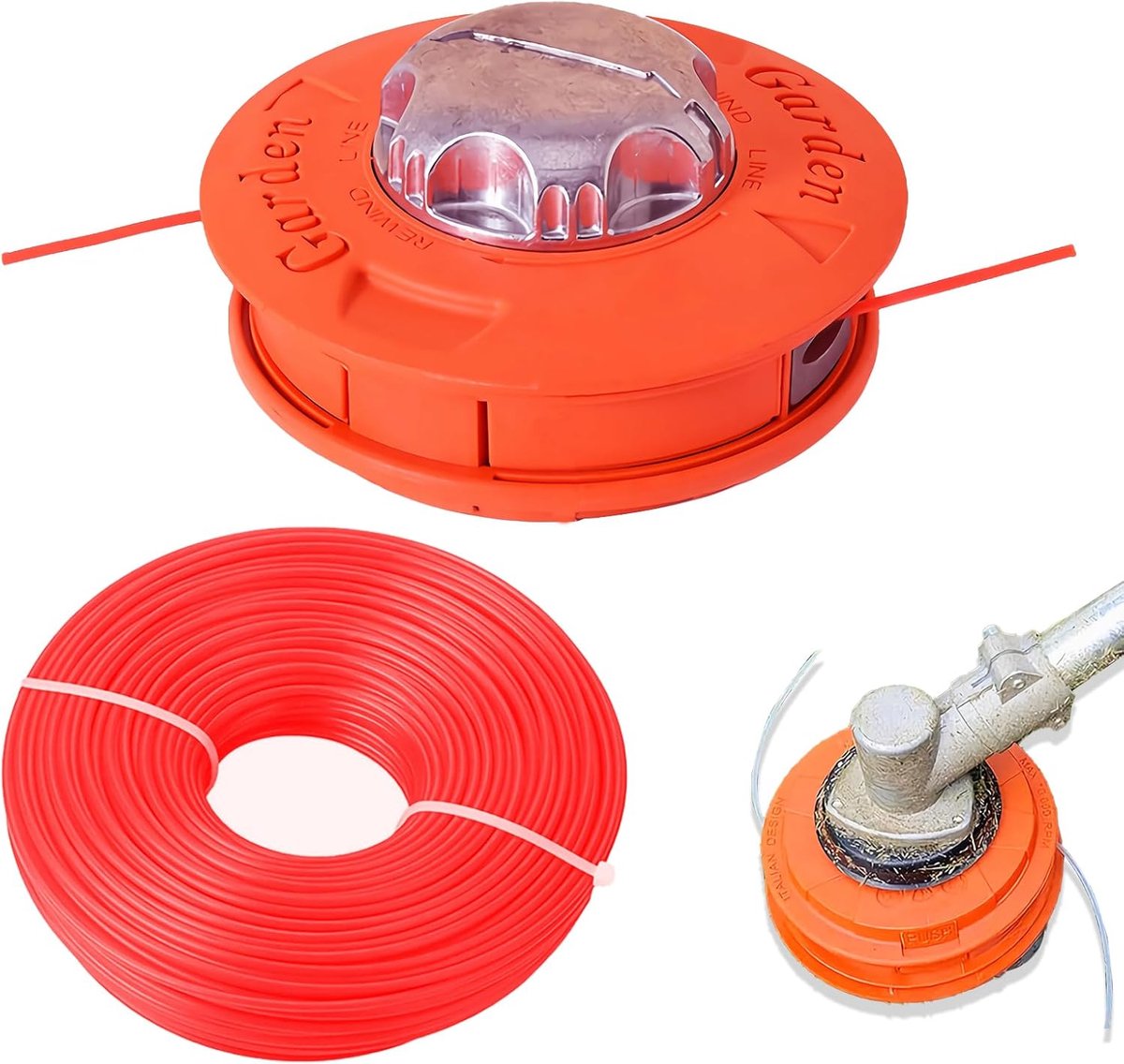 SnelShoppen - Lawn Trimmer Head Aluminium M10 Links Draaiend, Eenvoudig Te Laden Nylon Draad, 2.4 mm, 30 m, Voor Boschmaaier, Tuinonderhoud, Draadkop