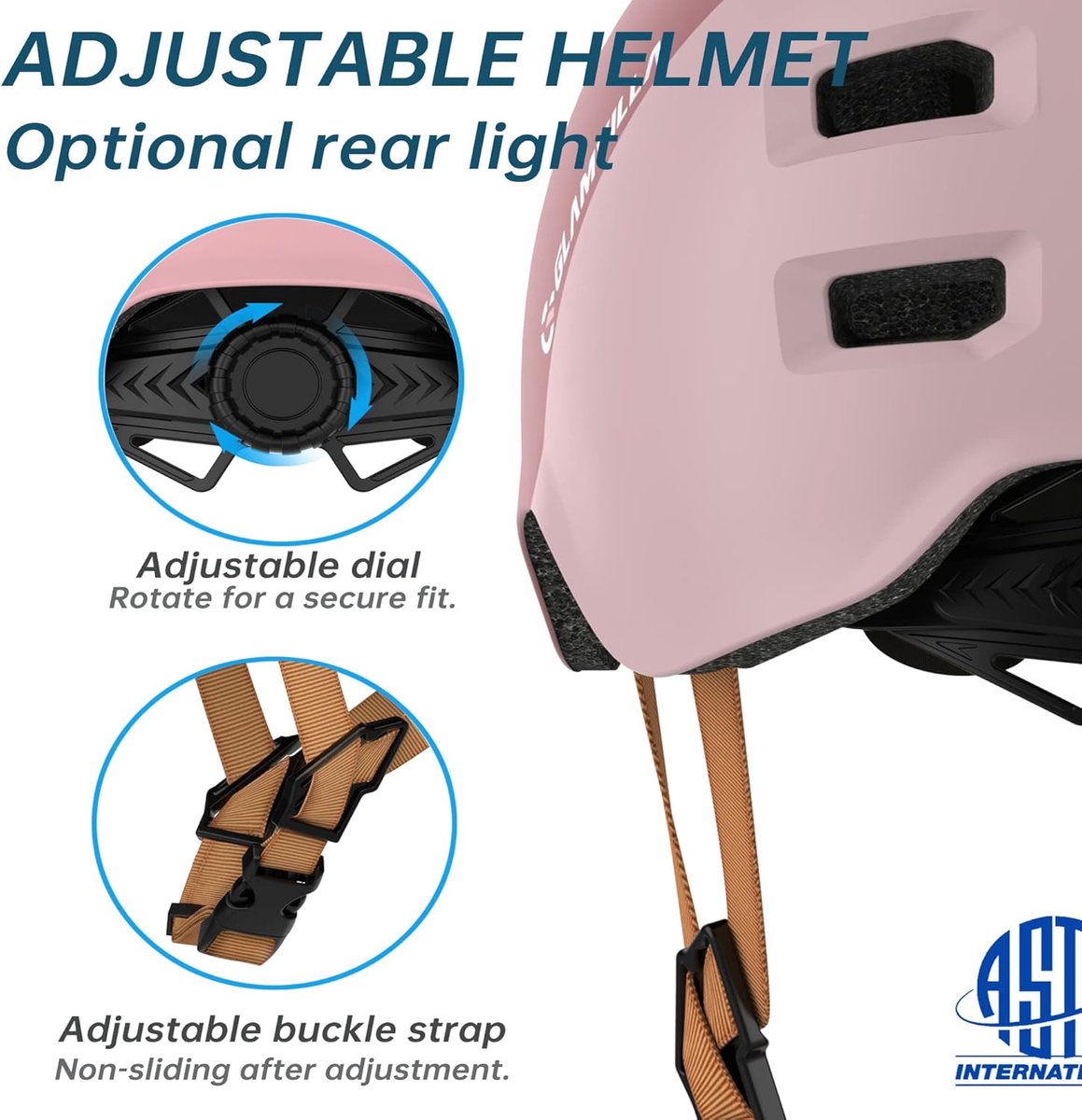 SnelShoppen - Skater Helm, Fietshelm, Ultra Licht, Unisex M 54-57 cm, Roze Rood met Roze, Verstelbaar voor Kinderen, Vrouwen, Mannen, Skateboard, E-Sc