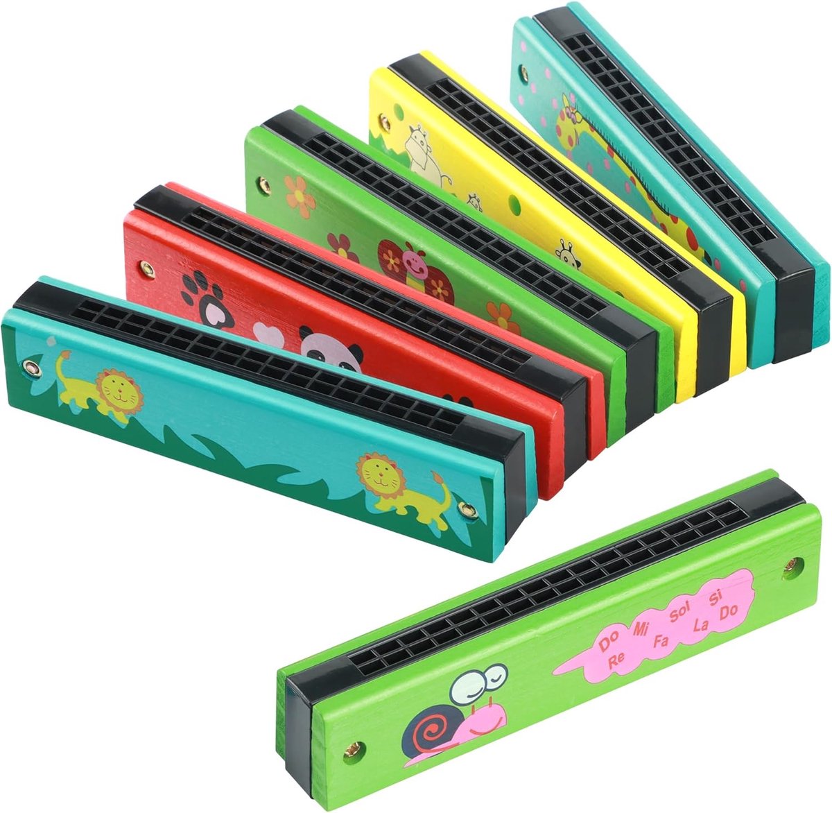 Thijox - 6 Stuks Mondharmonica voor Kinderen, Dubbele Rij van 16 Gaten, Kleurrijke Muziek Speelgoed, Perfect voor Kinderverjaardag en Creatieve Ontwik