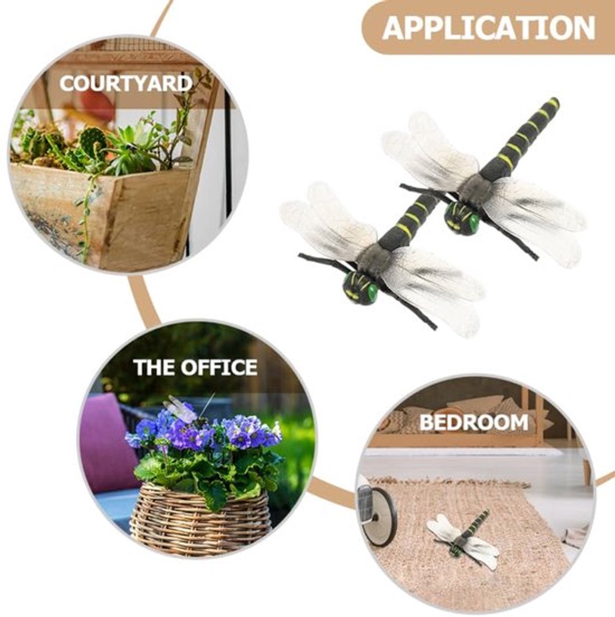 2 stuks Kunstmatige Libelle Decoratie Realistische Insecten Sculpturen van Duurzaam voor Tuin en Bureau Kleur Variëteit voor Kinderen Educatie en Creatief