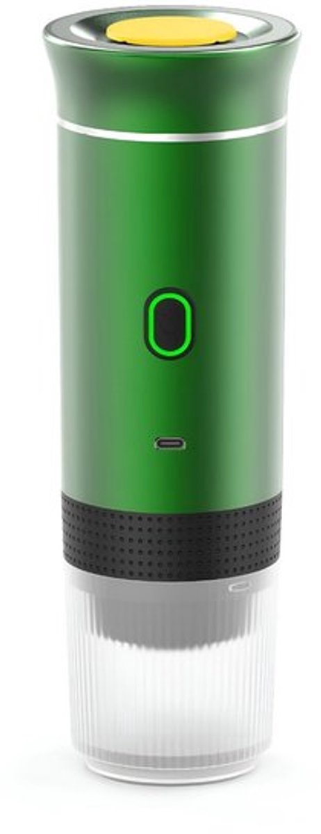 Draagbaar Koffiezetapparaat - Draadloos voor in de Auto - Espresso - Voor espresso, capsules, gemalen koffie - Cups - Oplaadbaar - voor Onderweg - Groen