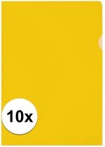 10x Insteekmap geel A4 formaat 21 x 30 cm - Kantoorartikelen