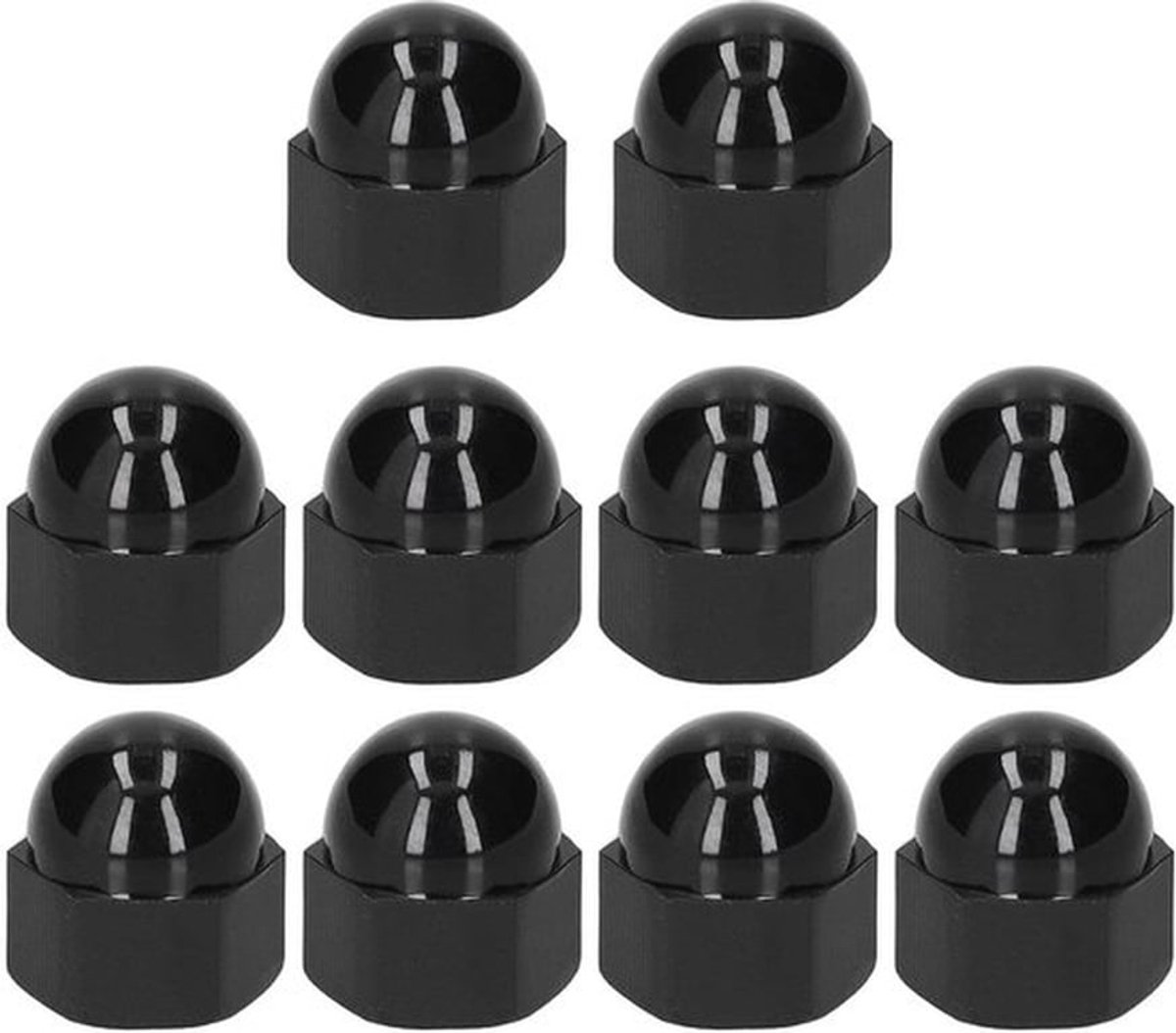 Zeskantmoer Deksels Zeskantkop Koepel Bout Cover Moer Bescherming Koepel Plug Plastic Zwart Bevestiging Hardware Benodigdheden Voor Industrieel (10 stuks, M10)