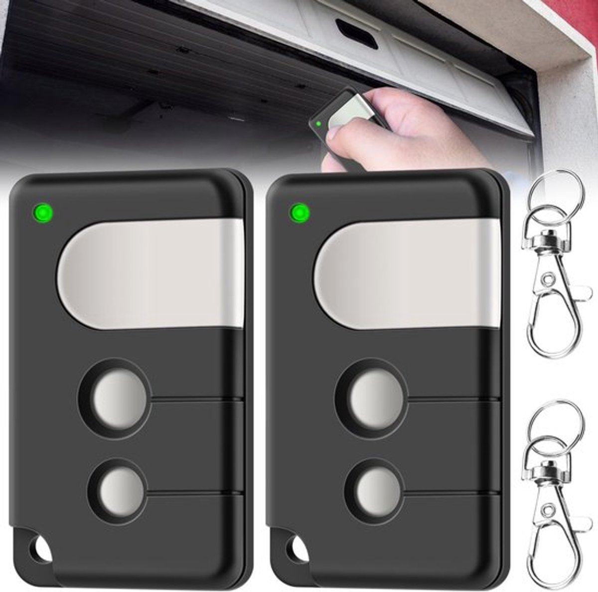 2 stuks garagedeuropeners: garagehandzender compatibel met Chamberlain 84335EML, 94333E, 84333E, afstandsbediening garagedeur, garageopener, handzender, 433,92 MHz garageafstandsbediening