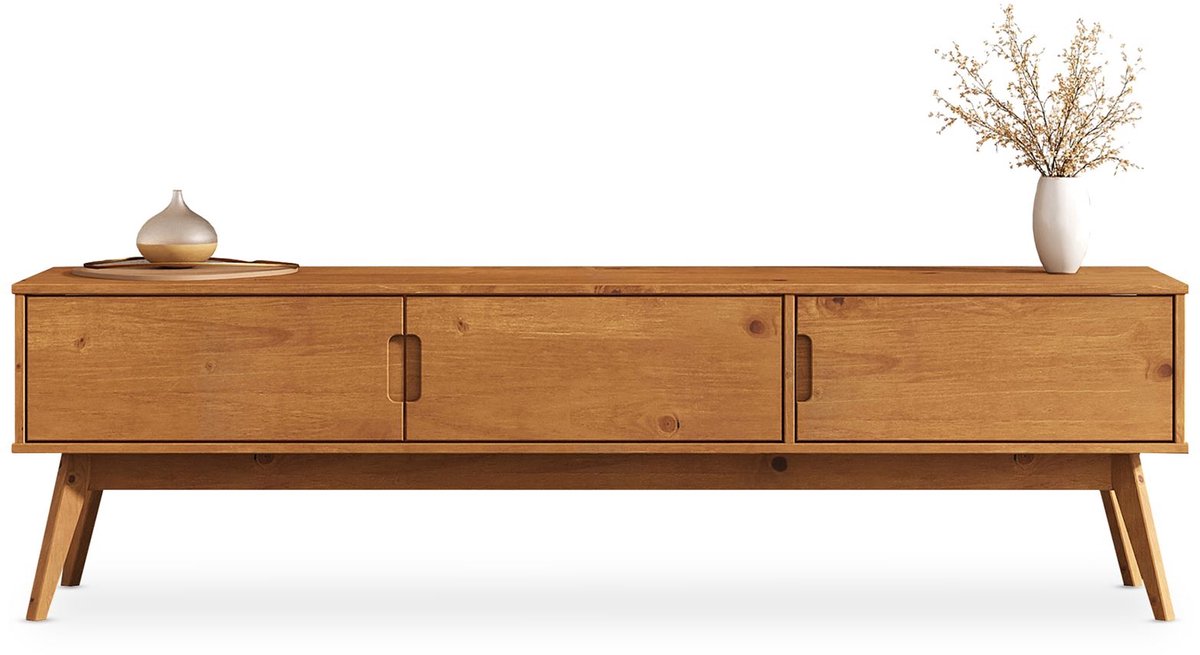 Lowboard TIVOLI van massief hout 180 cm – eiken afwerking