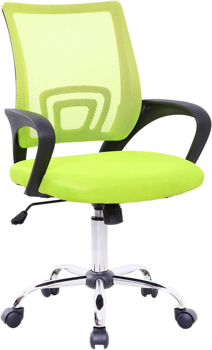 SnelShoppen - Ergonomische Zwenkstoel voor Kinderen - In hoogte verstelbare Kantoorstoel met Mesh Rugleuning - Kinderen Bureau Stoel - Groene Kleur -