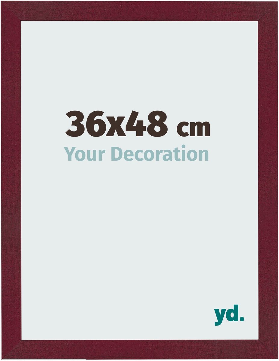 Your Decoration - Fotolijst 36x48 cm - MDF - Wijnrood Geveegd - Bologna