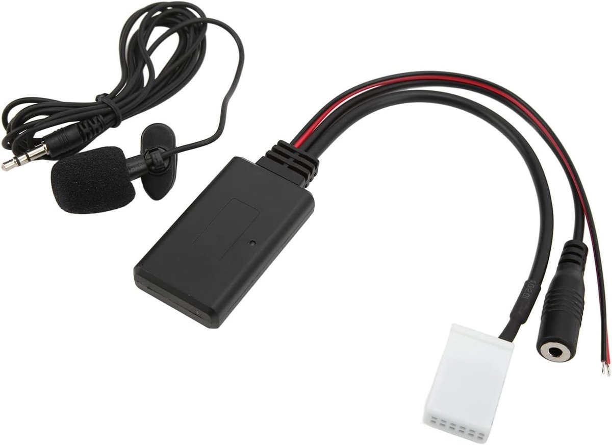 SnelShoppen - Bluetooth Audio Adapter 12Pin Auto Radio RD4 AUX Kabel Adapter voor Citroen C2 C3 C4 C5 C6 C8 met Microfoon - Muziekstreaming en Eenvoud