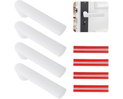 SnelShoppen - 4 Stuks Silicone Deurgrepen Covers - Transparant Wit - Anti-Statische Veiligheidsdeurgreep Glove Covers - Bescherming voor Vlakke Vierka