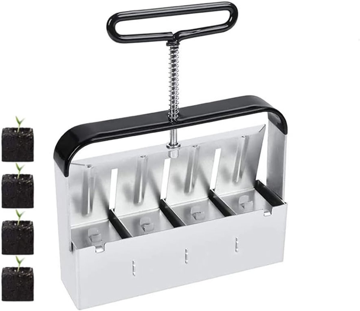 Thijox - Handmatige Kluitenvormers en Pottenpers, Tuingereedschap voor Planten en Verplanten, 2 Inch Pottenpers met Antislip Handvat, Ideaal voor Zaai