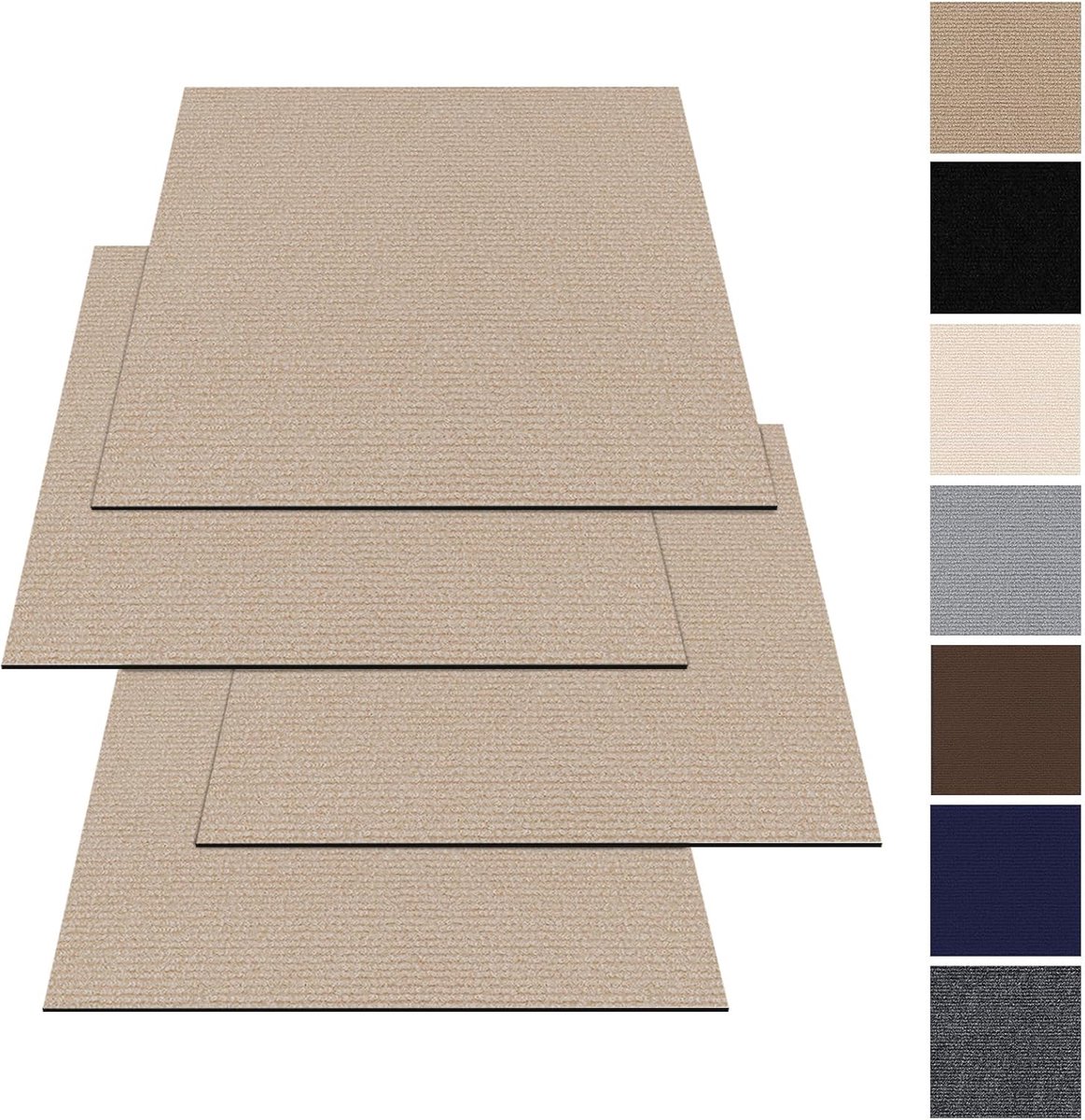 SnelShoppen - Tapijttegels 30x30 cm, Zelfklevend, 10 Stuks, Duurzaam Vloerbedekking voor Thuis, Kantoor, Commercieel, Lichtbruin, 9 m²