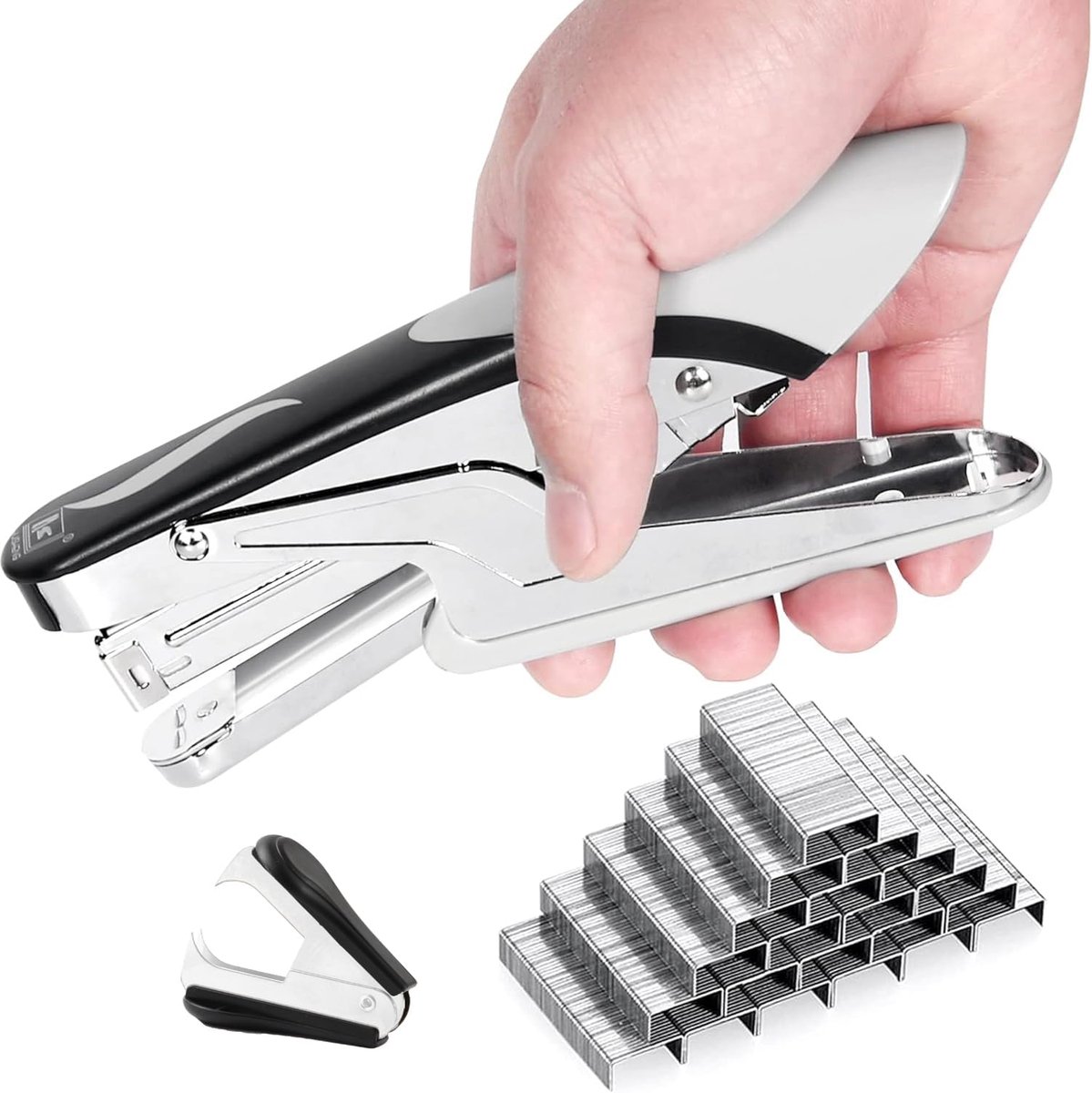 SnelShoppen - Heavy Duty Stapler met 1000 Nietjes en Nietjesverwijderaar, 20 Bladen Capaciteit, Perfect voor Kantoor, Thuis, School, Handgemaakt, Geen