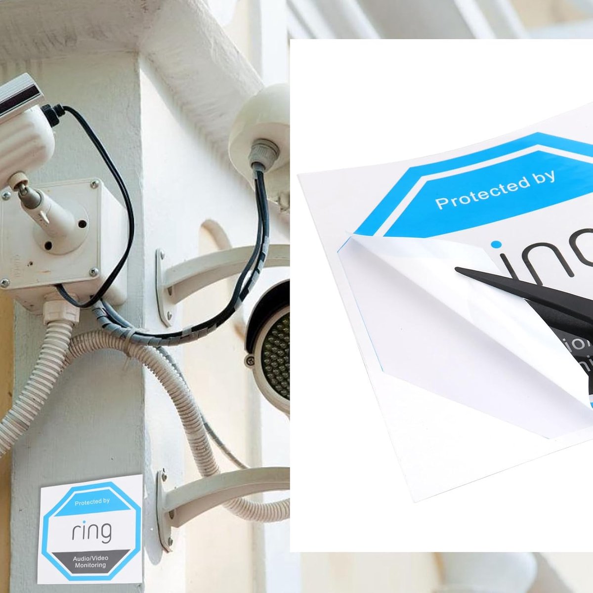 SnelShoppen - 10x CCTV Sticker Set - Waterdichte PVC Beveiligingsstickers - 'CCTV in gebruik' Waarschuwingssignaal voor Deurbel - Veiligheidsstickers