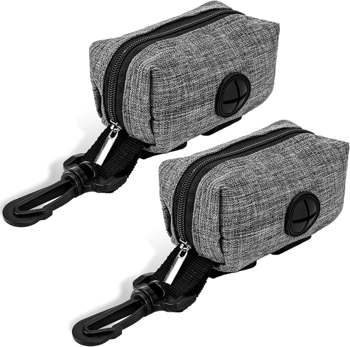 SnelShoppen - 2 Stuks Honden Poepzak Dispenser, Poepzak Houder, Draagbare Mode Poepzak Dispenser met Rits voor Elke Hondenriem, Ideaal voor Wandelen e