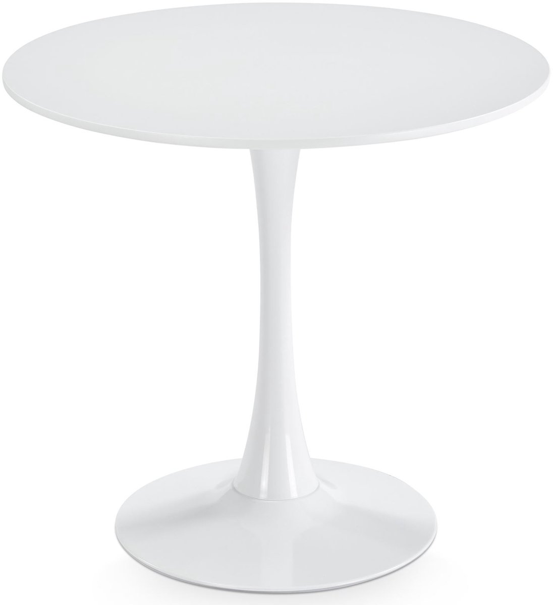 Eettafel LOIRE, rond, 80 cm, met tafelblad van MDF – wit