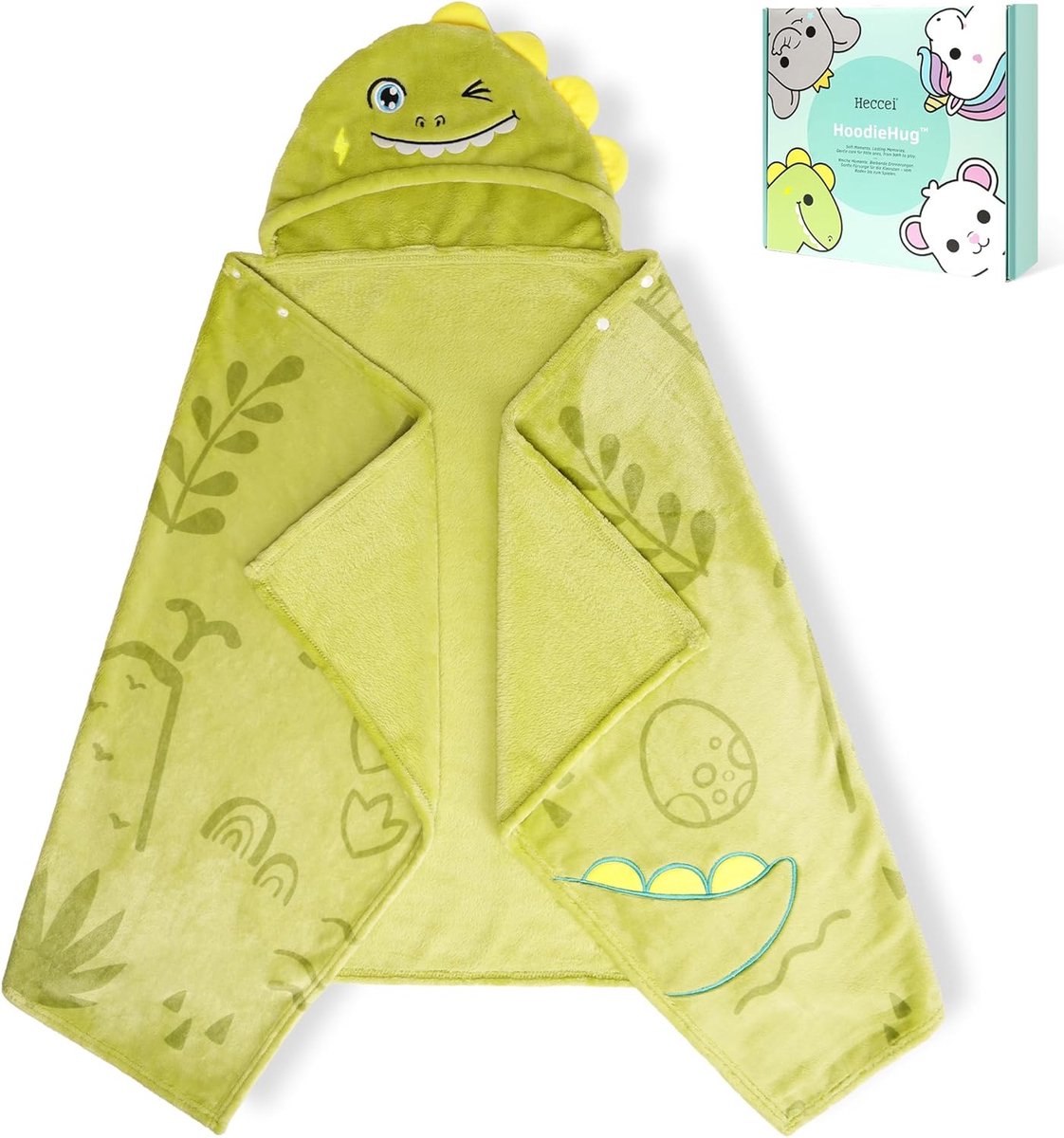 SnelShoppen - HoodieHug Baby Handdoeken met Kap, Luxe Koraal Fleece Badhanddoek, Ultra Absorberend en Sneldrogend voor Baby Comfort, Ideaal Kraamcadea