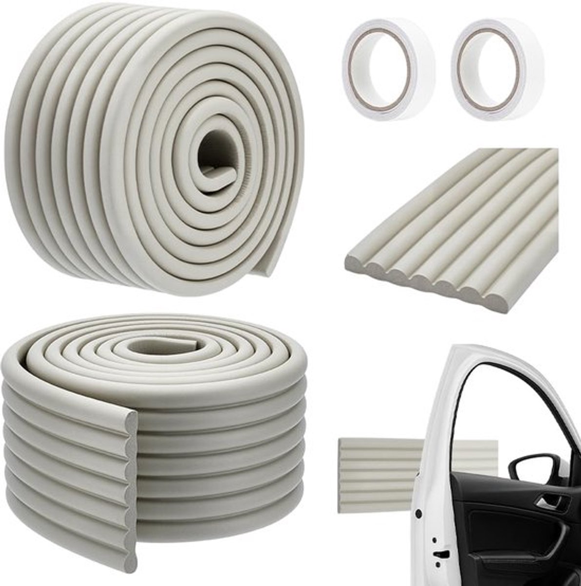 Veiligheidsschuimbeschermers, 22,4 mm, 74 x 6,5 mm, hoekbescherming, meubelrandbeschermer voor tafelranden en kantoormeubilair met scherpe randen, grijs